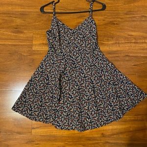 Floral Mini Dress - lace up back